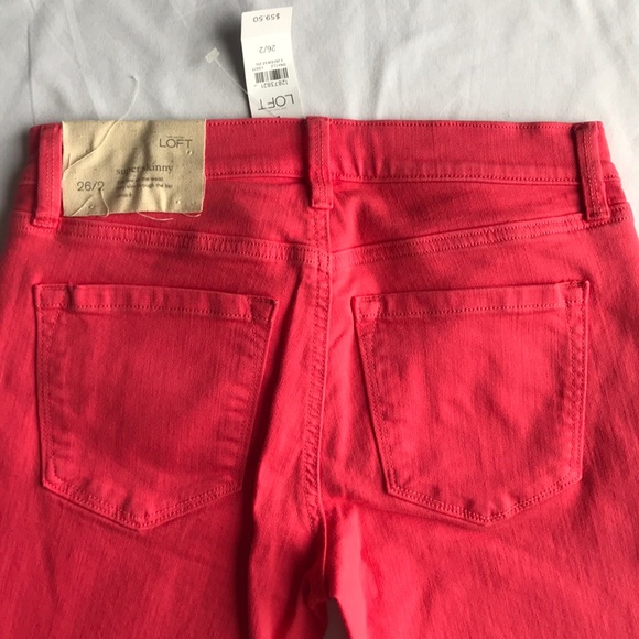 Brand new LOFT coral super skinny jeans - Picture 5 of 11